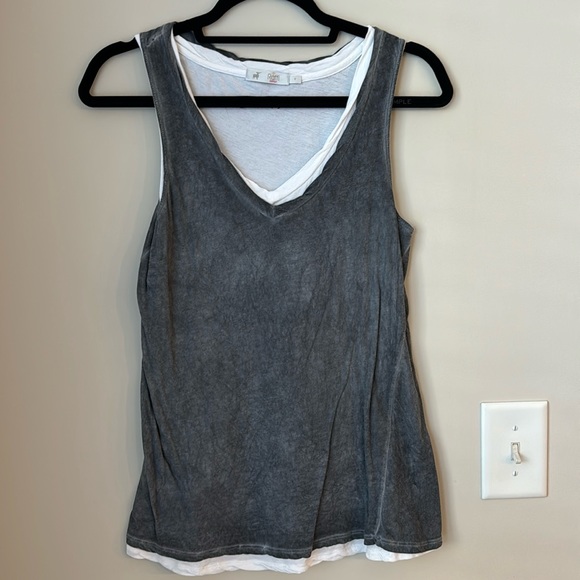 Raffi Tops - Raffi Cotton Layered Cotton Tank Top
